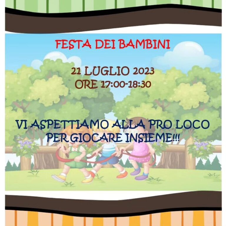 FESTA DEI BAMBINI CON MERENDA